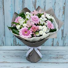 Букет цветов из:  Герберы, Альстромерии и Хризантемы в Синегорском