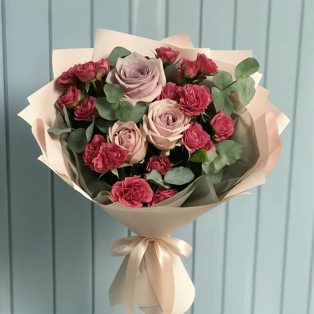 Букет цветов из: Гвоздики и Розы в Синегорском