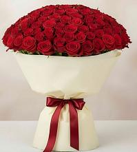 Букет 101 Красная роза Милано в Синегорском