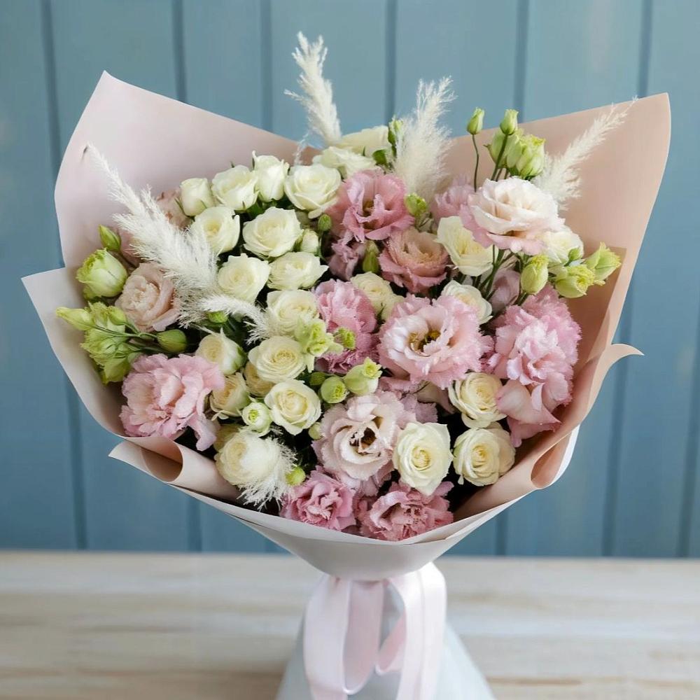 Букет цветов из: Альстромерии и Розы в Синегорском