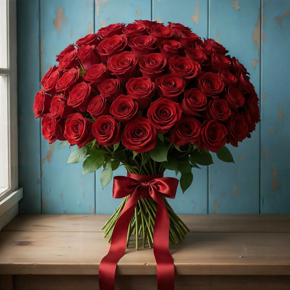 Букет Красные розы Блэк Меджик в Синегорском