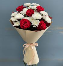 Букет цветов из:  Розы и Хризантемы в Синегорском