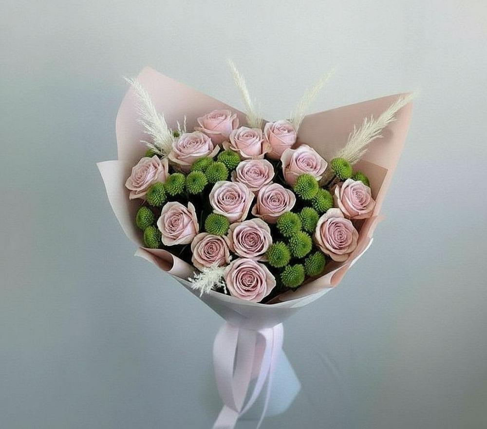 Букет цветов из: Розы и Хризантемы в Синегорском