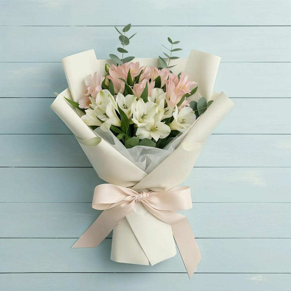 Букет цветов из: Альстромерии в Синегорском