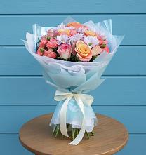 Букет цветов из:  Хризантемы и Розы #REPLACE_PRED# Синегорском