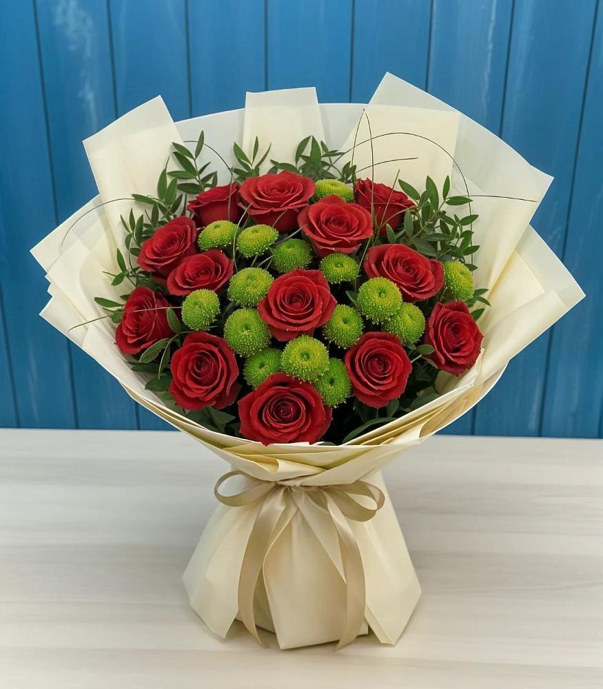 Букет цветов из: Розы и Хризантемы в Синегорском