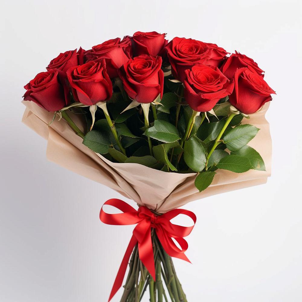 Букет 11 Красных роз Эдлесс Лав в Синегорском